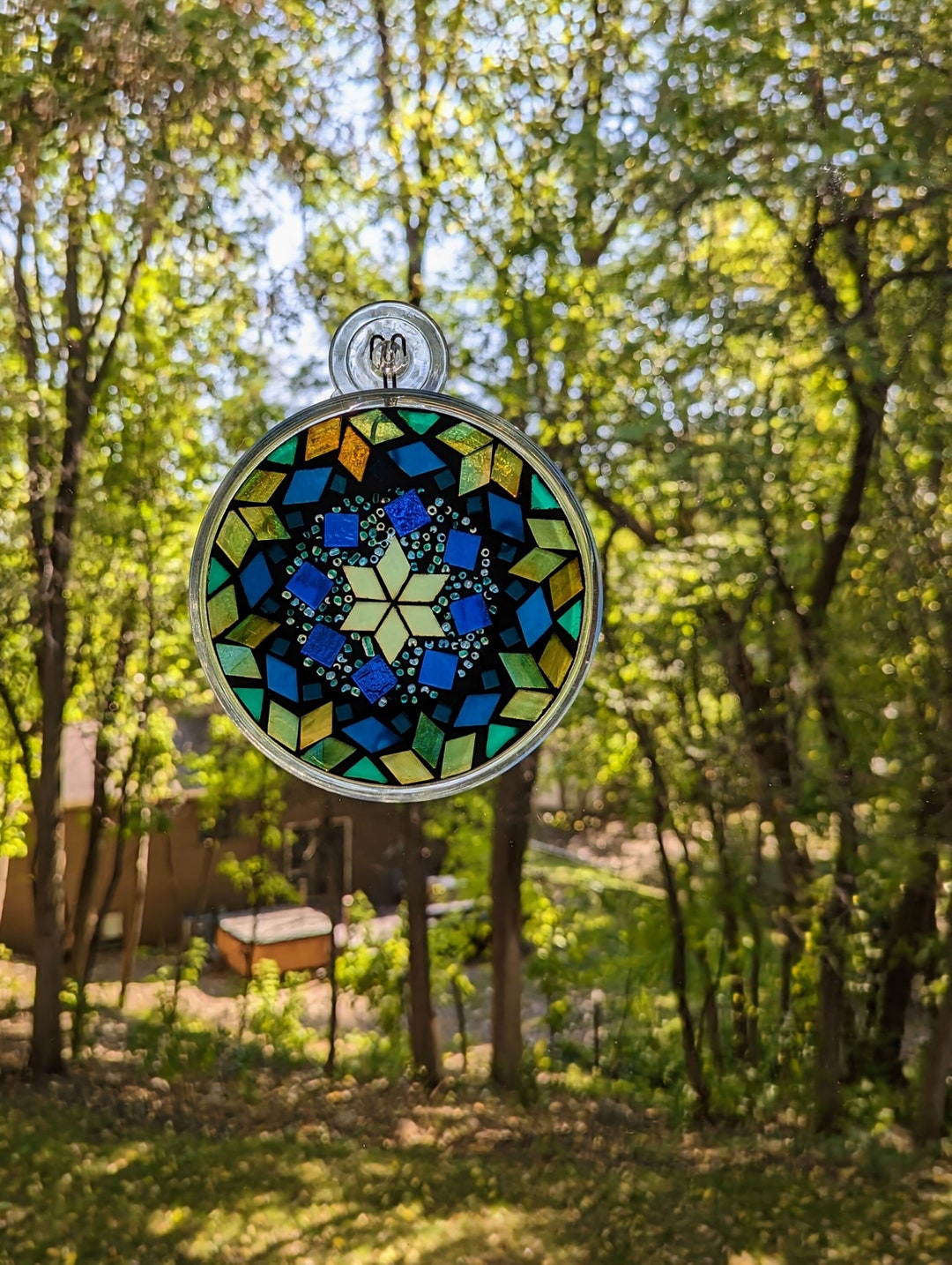 NEW Stained Glass Mosaic Suncatcher Sun Filled Sky Etsy