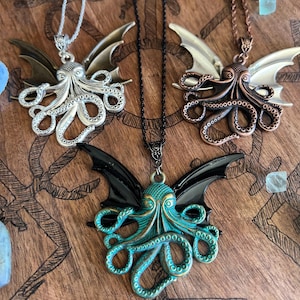 Cthulhu Necklace • Octopus Jewelry • Lovecraft Cthulhu Necklace • Fantasy Book Lover Gothic Jewelry • Pirate Necklace • Renaissance Faire