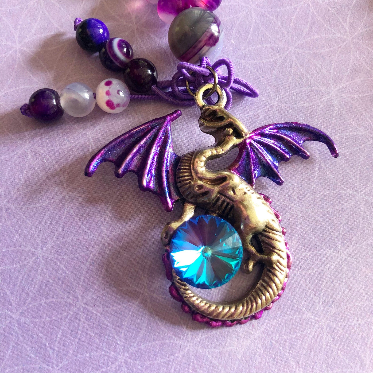 Gemstone Dragon Necklace Crystal Necklace Labradorite Etsy