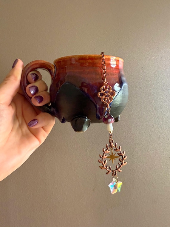 Mushroom Tea Infuser: Copper, Aura Glass Star - Fairycore Tea Party