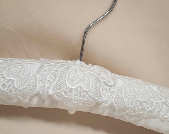 Ivory Wedding Dress Hanger: European Lace Applique, Brides Gift