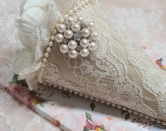 Scented Sachet Decorative Cone, Wedding Keepsake Hanging Sachet, Your Choice Floral Scent Sachet, Silk Flower Tussie Mussie, Wedding Memento