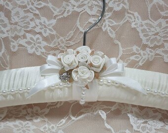 Bride Wedding Dress Hanger, Padded Hanger, Bridal Shower Gift For Bride To Be, Brides Hanger, Photography Prop, Wedding Keepsake Gift