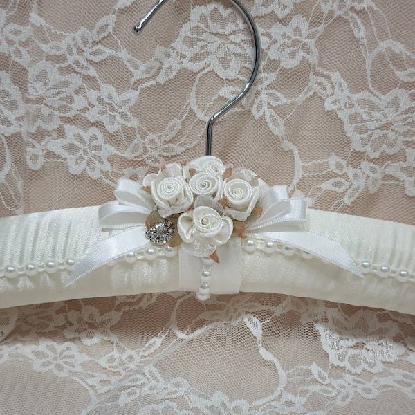 Bride Wedding Dress Hanger, Padded Hanger, Bridal Shower Gift For Bride To Be, Brides Hanger, Photography Prop, Wedding Keepsake Gift