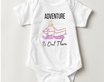 Adventure Is Out There Onesie Snowmachine! The cutest little gift for your future rider.