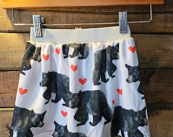 Black Bear Valentines Skirt
