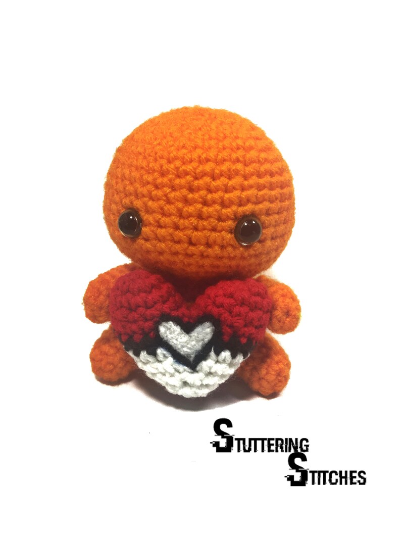 Charmander Valentine Plush with Pokeball Heart Pokemon | Etsy