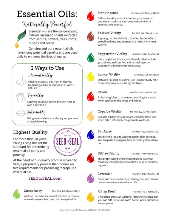 Intro Essential Oil Class flyer Etsy
