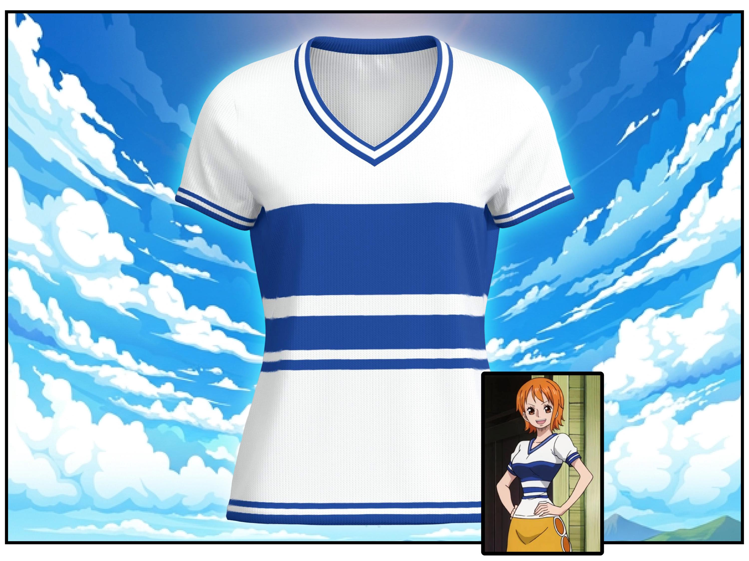 Orange Town Deep V Slim Shirt | Nami Inspired One-piece Cosplay