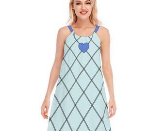 100% katoen | Cami-jurk met ronde hals en omgekeerde berg | Door Nami geïnspireerde eendelige cosplay
