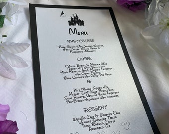 Disney Wedding Menus Etsy