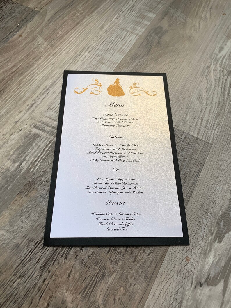 Beauty And The Beast Wedding Menus Etsy