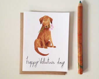 Valentine's Day Card // Handmade Valentine's Day Card // Valentine Dog Card