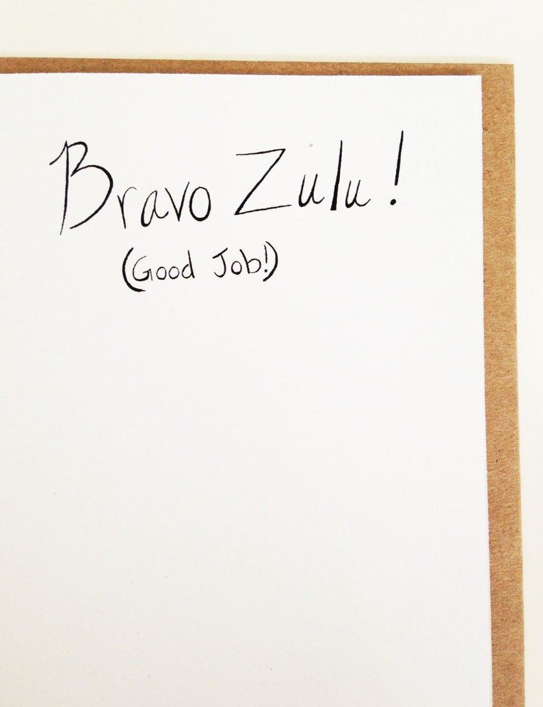 Good Job Card Maritime Signal Flags Bravo Zulu Card Military Card