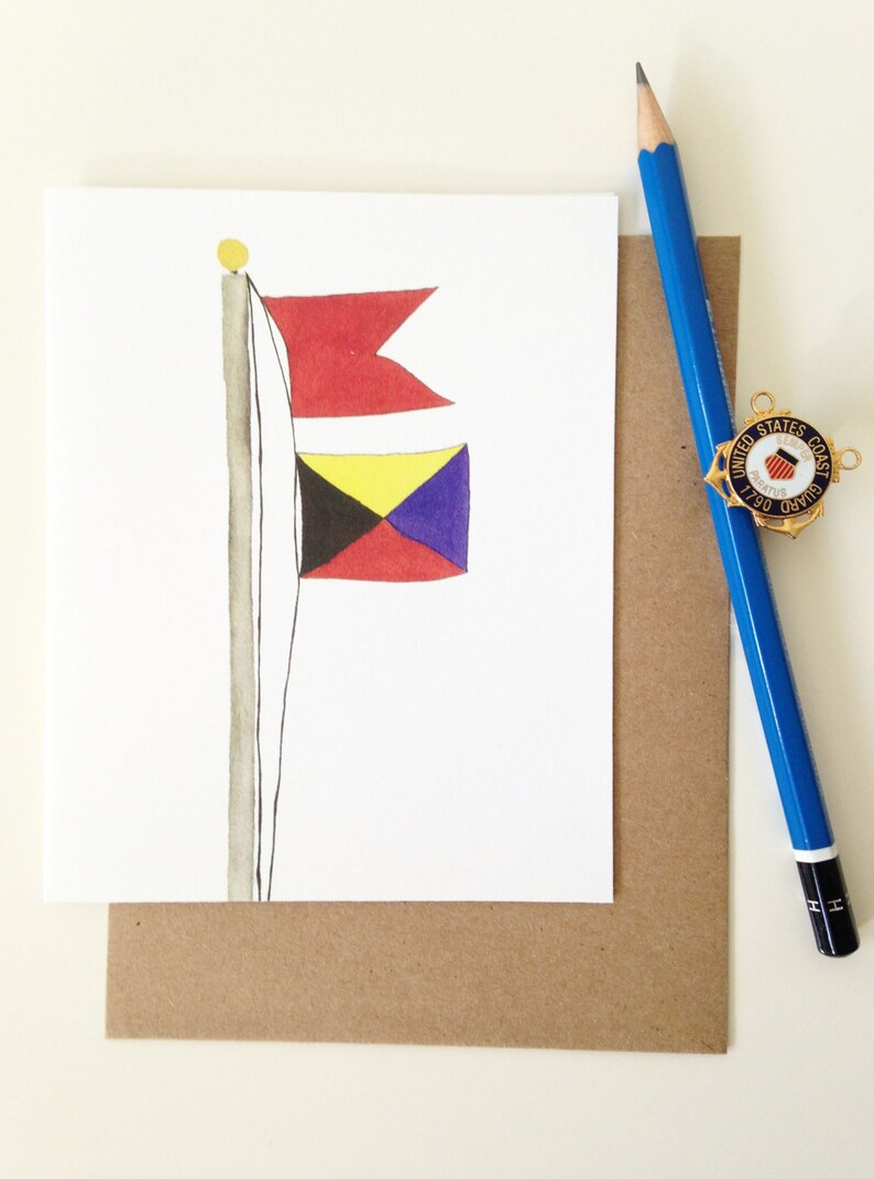 Good Job Card Maritime Signal Flags Bravo Zulu Card Military Card