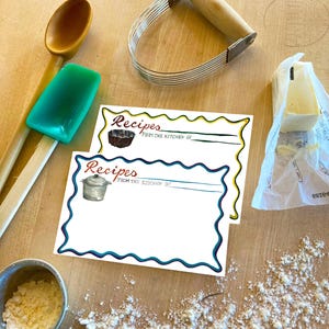 Printable Recipe Cards •Vintage Inspired •2 Blank 4x6 in. Printable Recipe Cards • Digital Downloadable Recipe Cards • Write in Recipe Cards