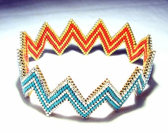 Zig Zag Reversible Beaded Bangle Tutorial