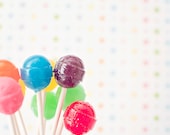 Rainbow Lollipops by the Bunch, Food Photography, Kitchen, Nursery or Playroom Art Print, Still Life Candy