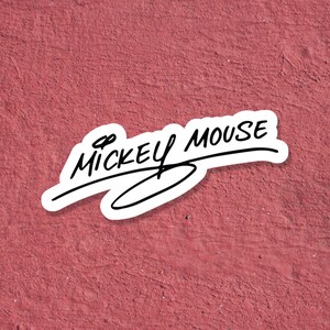 Stickers, Mickey Mouse Sticker, Character Signature Sticker, Vinyl Decals, Laptop Stickers, Planner Stickers, Disney Sticker