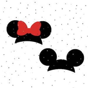 Mickey Mouse and Minnie Mouse Ears SVG, PNG,  Instant Download, Cricut and Silhouette Mickey head