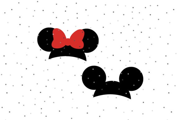 Mickey Mouse And Minnie Mouse Ears Svg Png Instant Etsy