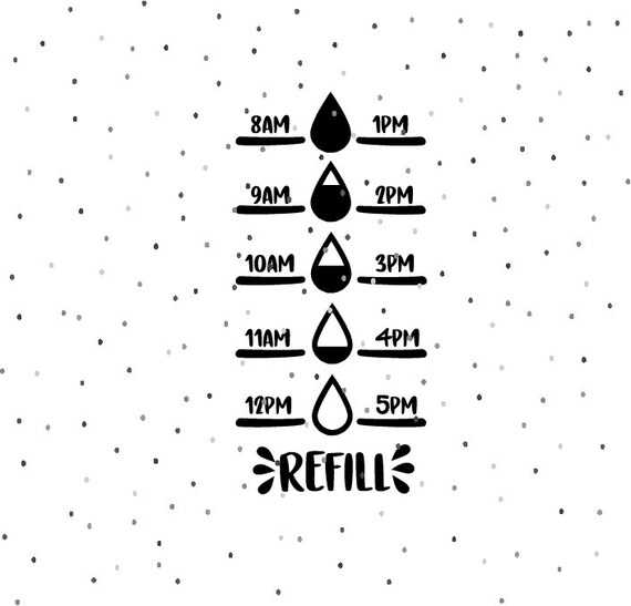 Water Tracker Refill Svg Instant Download Cricut And Etsy