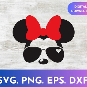 Minnie Mouse Sunglasses SVG, PNG,  Instant Download, Cricut and Silhouette