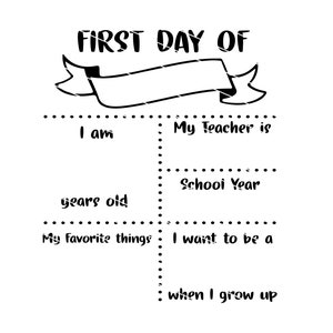 First Day of School sign  SVG, Instant Download, Cricut and Silhouette back to school sign / template / chalkboard sign