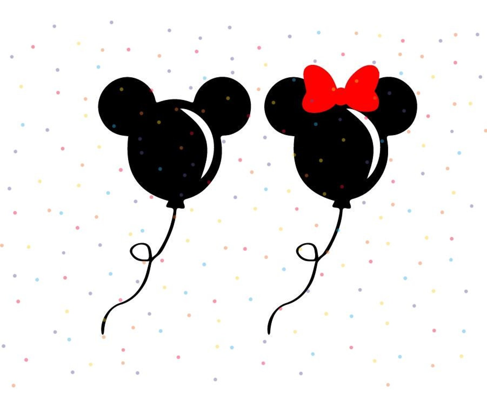 Mickey Mouse and Minnie Mouse balloon SVG Instant Download | Etsy