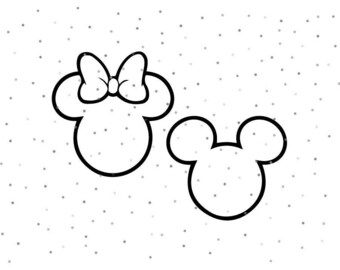 Mickey Mouse and Minnie Mouse Outline SVG,  Instant Download, Cricut and Silhouette Mickey head / Minnie Head