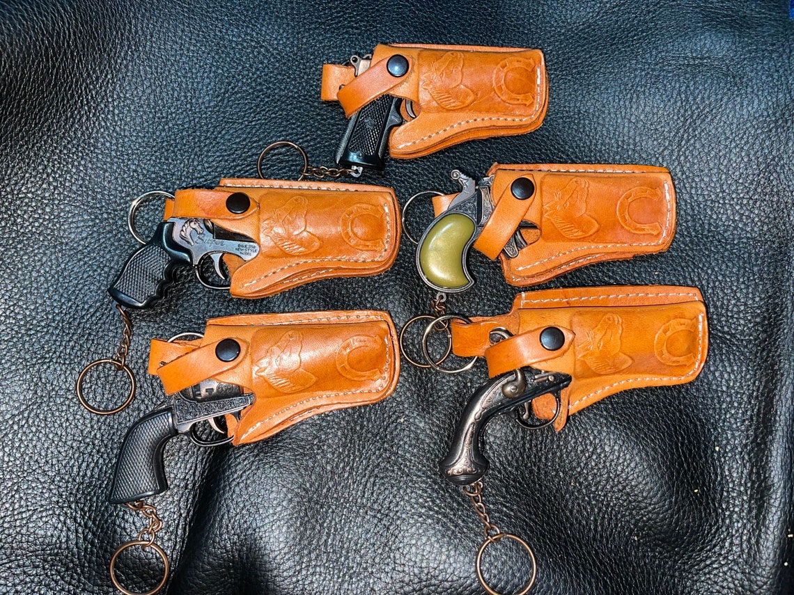 Miniature Cap Pistol Keychain Key Ring Etsy