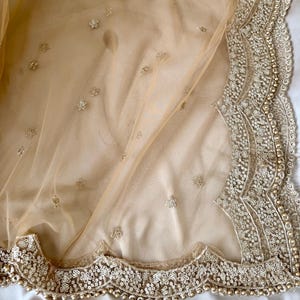Gold Net Duppattas scallop Sequin border Scarf Chunni Chunri Odhni Eid Outfit update Salwar Kameez