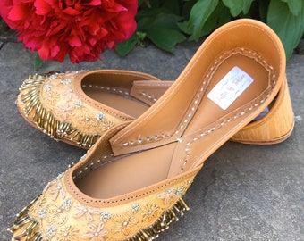 Mojari Slip ons Ethnic Flat Shoes Ballet Shoes Hand Embroidered Wedding Shoes Blue Royal Elephant