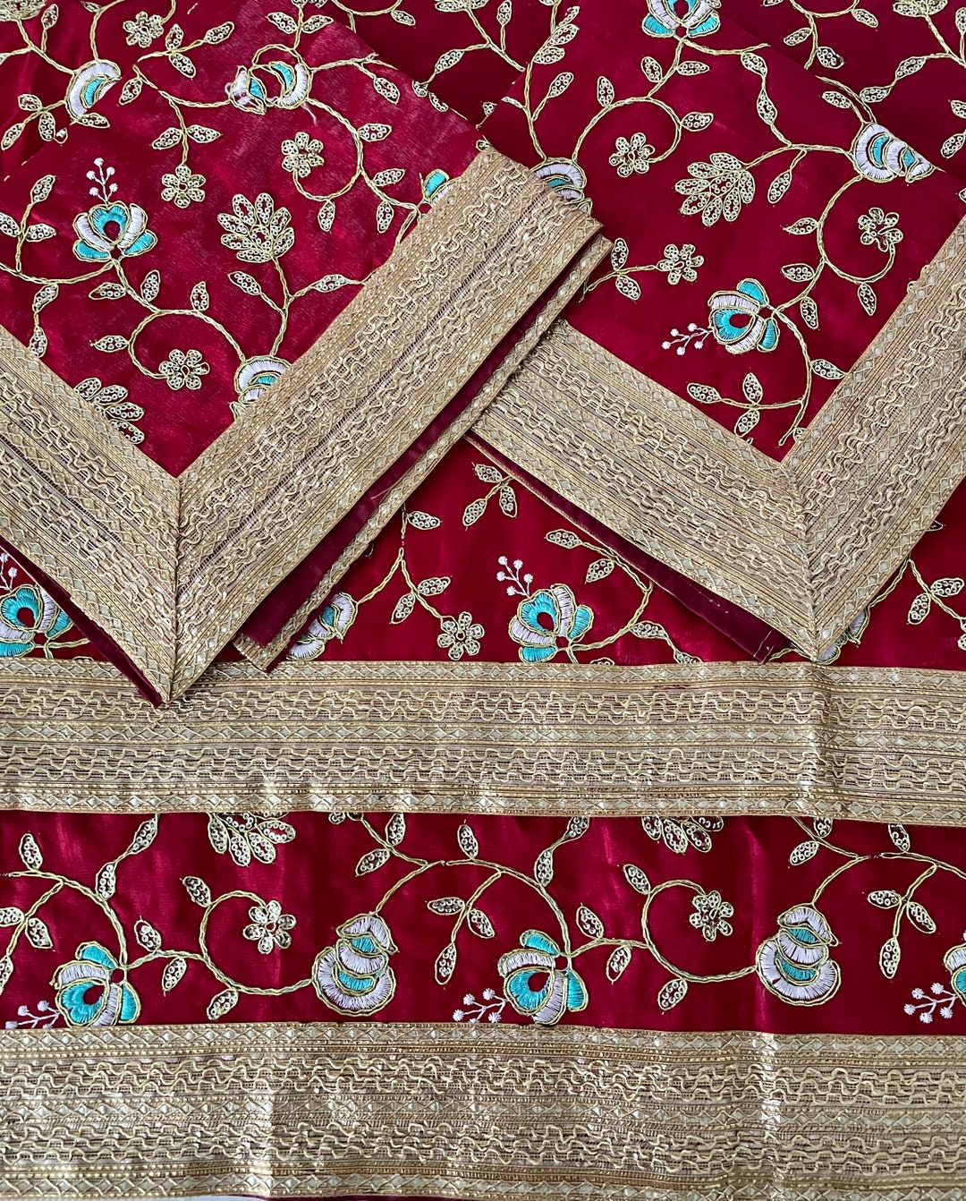 Guru Granth Sahib Rumala Sahib Set 4 Pcs. Embroidered Double Set With 2 ...