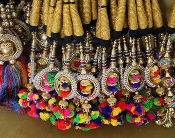 Clearance* Multi Poms Poms Gold Paranda Parande Mehendi Sangeet Maiyo Hair Braids Punjabi Weddings Phulkari Prandiyan Prandi Jago Dholki