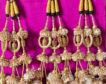 One Paranda with Hanging Latkans Parandi Parandey Punjabi Themed Weddings Phulkari Patiala Sangeet Mehendi Maiyoon Jago