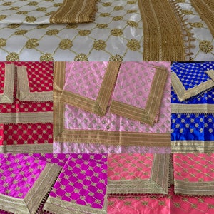 Guru Granth Sahib Rumala Sahib Set 4 pcs. Embroidered Double Set with 2 Palkan Sikh Fully Lined 9 colours Punjabi Gurudwara Wedding Newhome