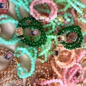 Guruji Return Gifts Favours Bracelets pastel beads with Guru ji Photo motif