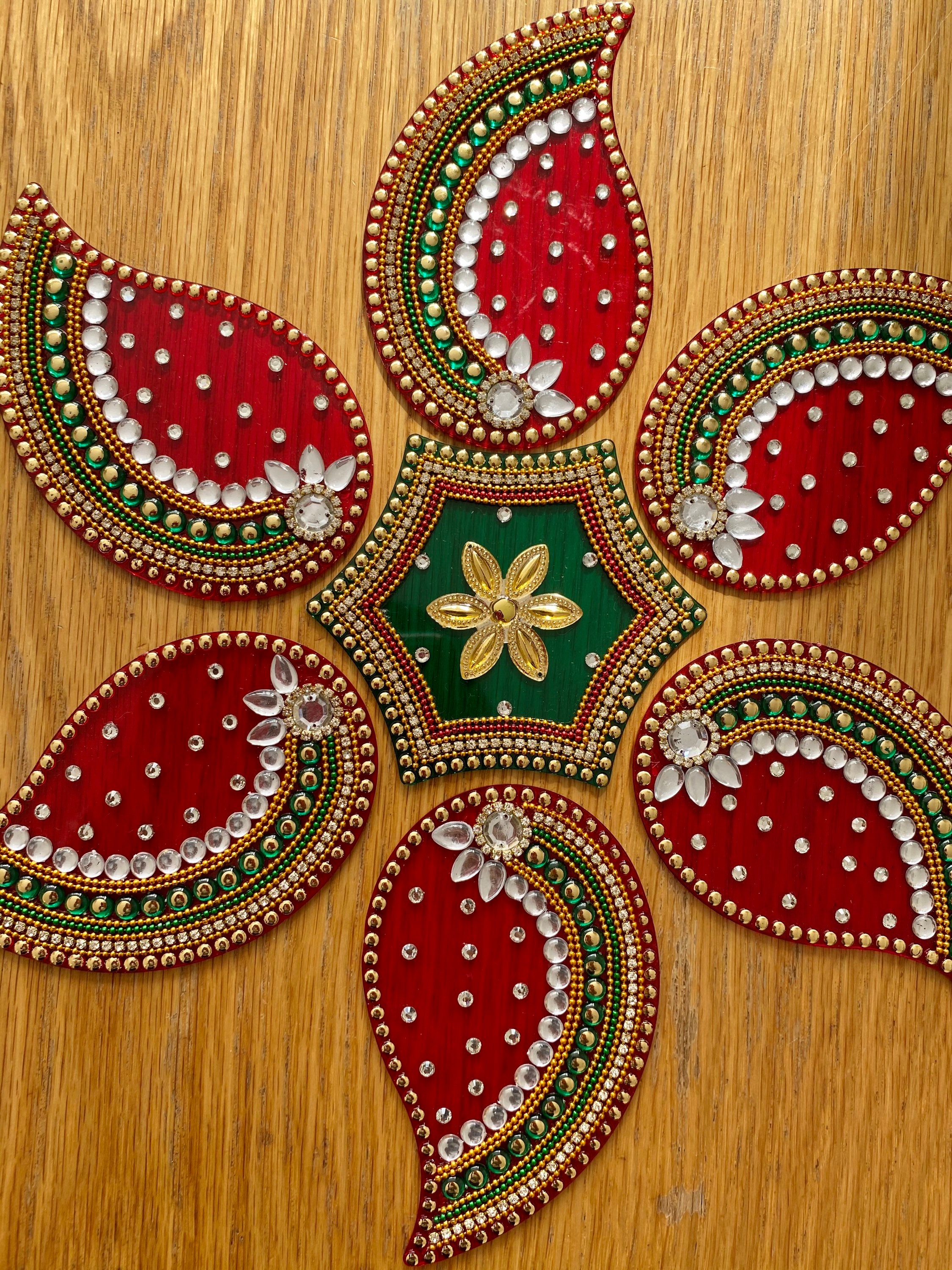 Seven Pieces Rangoli Floor Art Weddings New Home Navratri Etsy