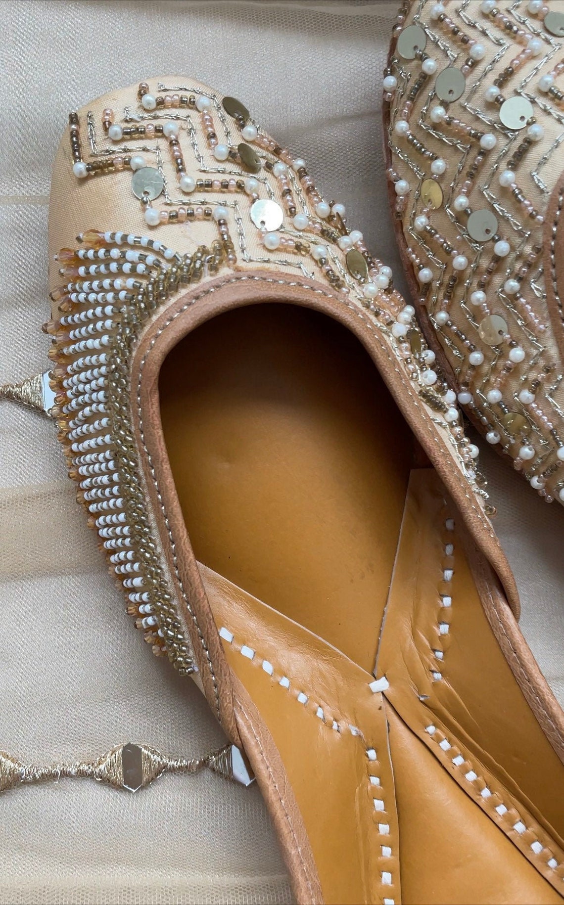 Nude Juttis Punjabi Jooti Moving Tassel Women Shoes Khussa Etsy