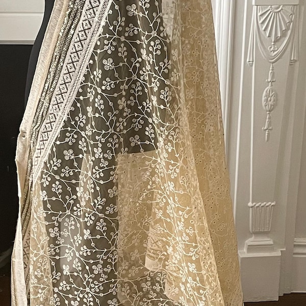 Summer Chikankari Lakhnavi style Net Versatile Dupattas Pastel Colours| Embroidered| Clearance