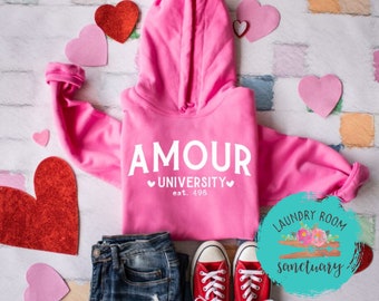 Amour University Sweatshirt, Valentine's Day Shirt, Galentine's Day, Mom Shirt, Inspirational, Motivational Shirt