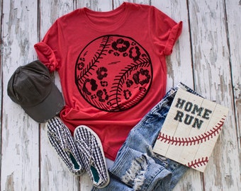 Leopard Baseball Tee, Baseball Shirt, Baseball Mom, Baseball shirt for her, Baseball life, Baseball Season, Baseball Outfit