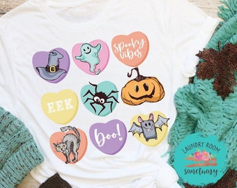 Spooky Luv Hearts, Ghost Halloween Shirt, Funny Halloween Shirt, Ghost Tee Shirt