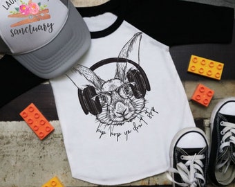 Trendy Easter Shirt for Kids, Hip Hop and You Don't Stop, Easter Shirt, Holiday Shirt, Easter Bunny Shirt