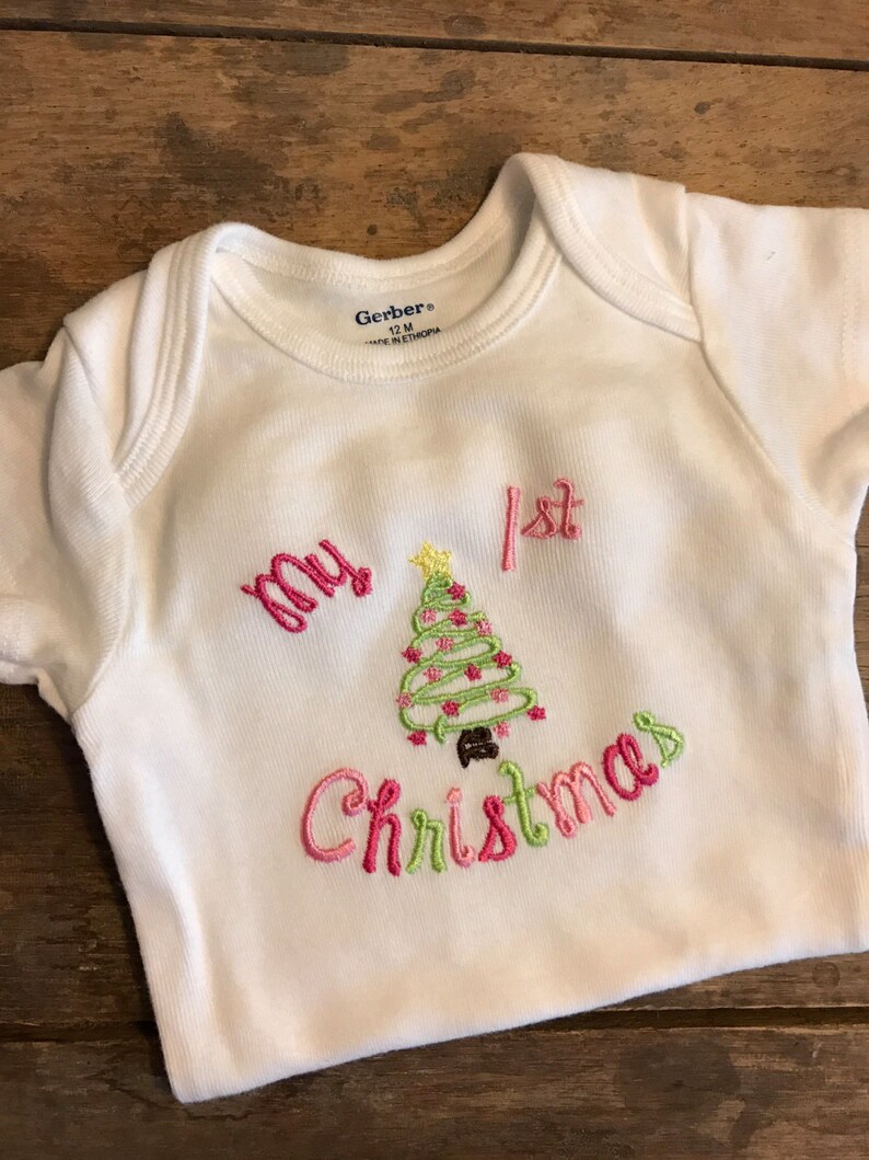 My First Christmas onesie Christmas Tree Bodysuit Baby Girl Etsy