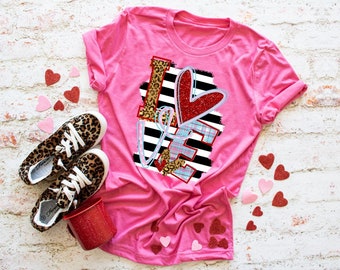 SOLD OUT, Love Valentine Shirt, Women's Valentines Day Shirt, Valentine Baseball Shirt, Heart Love Shirt, Screen Print Transfers
