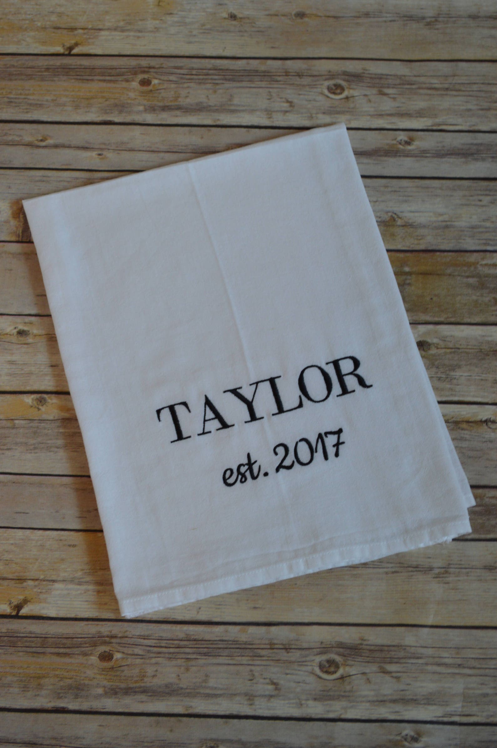 Wedding Tea Towel Personalized Wedding Towel Embroidered Etsy UK