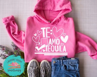 Te Amo Tequila Sweatshirt, Valentine's Day Shirt, Funny Tequila Shirt, Bachelorette Party, Galentine's Day,
