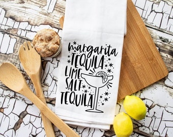 Margarita Flour Sack Tea Towels, Kitchen Decor, Teacher Gifts, Cinco de Mayo, Farmhouse Decor, Kitchen Towel